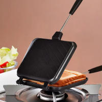 Sartén De Doble Cara Antiadherente Para Hacer Sandwiches a La Parrilla Resistentes Al Calor Con Mano Para Camping Y BBQ Al Aire Libre - details 4