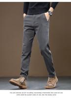 Nuevos Pantalones Casuales De Otoño E Invierno Para Hombre 2024 Estilo Recto Y Slim Pantalones Negros Grises Café Para Trabajo Y Ropa Masculina - details 13