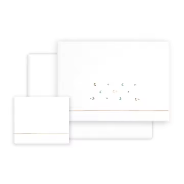 Triptico Coche Estrella Luna Multicolor Blanco-Rosa, Interbaby - 1