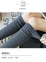 Calcetines Largos De Piel De Rodilla Para Mujer Estilo Japonés Nuevos Para Otoño E Invierno Tejidos En Espandex Y Algodón Con Rayas Doble Agujero Para Calor - details 3