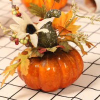 Simulación De Calabaza Para Mesa Pendulum Festival De La Renta Halloween Color De Otoño Decoración De Hogar Hoja De Maple Pomelo Proporciones De Figuras Y Miniaturas - details 0