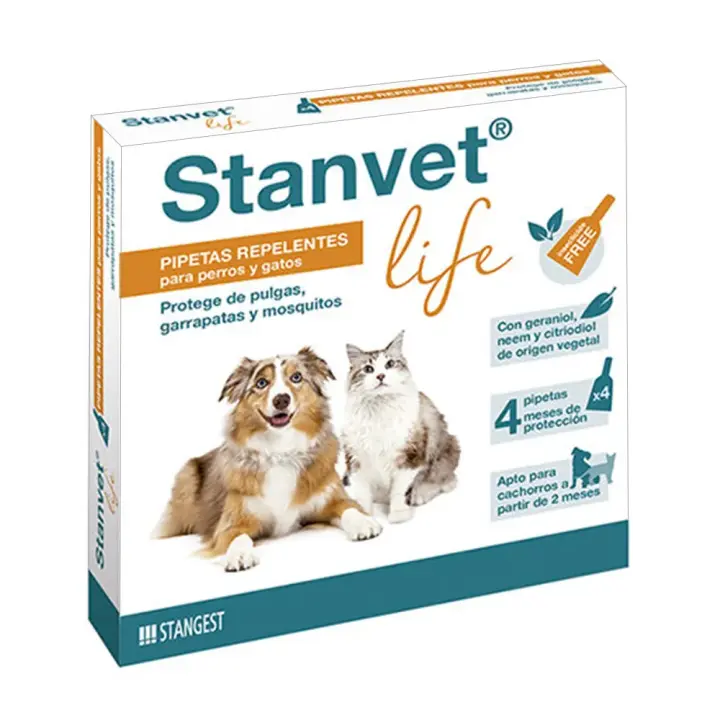 Stanvet Life Pipetas Repelentes 4 unidades para perros y gatos Stangest - 1