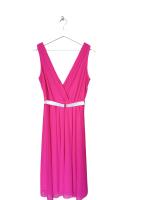 Vestido Albanos ceremonia talla 40 ,cuello en V cinturon flores dorado - details 1