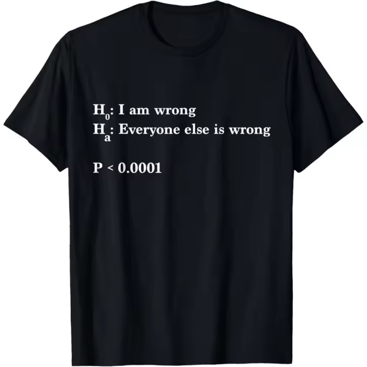 Camiseta de Manga Corta, 100% Algodón, Ropa Unisex para Hombres y Mujeres en 5 Tallas, Camiseta Negra,Statistics and Data Science Alternative Hypotheses That Are True T-shirts - 1
