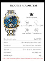 Reloj Mecánico Automático Para Hombre OLEVS 6678 Lujo Original Con Calendario Fase De La Luna Y Flywheel Skeleton Resistente Al Shock Agua Acero Inoxidable - details 13