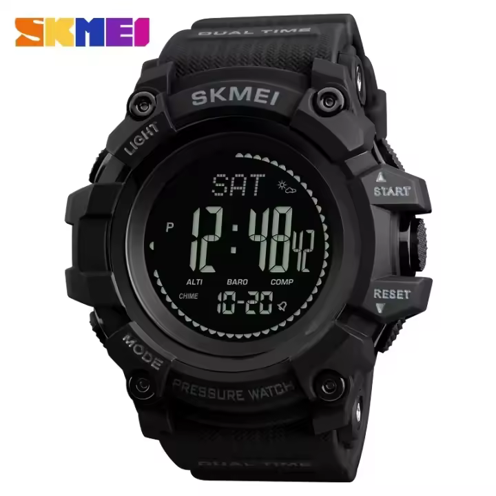 Reloj Deportivo Para Hombre Skmei 1358 Con Altimetro Y Compasso Resistente Al Agua Pantalla Digital Medidor De Presión Y Temperatura Reloj De Pulsera Adecuado Para Actividades Al Aire Libre - 1