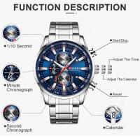 Reloj De Pulsera Deportivo Para Hombre CURREN Lujo Marca Nueva Cronógrafo Resistente Al Agua Con Fecha Relogio Masculino De Cuarzo - details 2