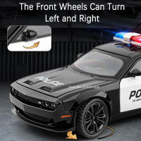 Modelo De Coche De Policía Challenger SRT Hellcat 1:22 Escala Para Niños Con Ojos Demon Y Puertas Abiertas Función Luz Y Sonido Vehículo Juguetes De Metal Para Boys - details 6