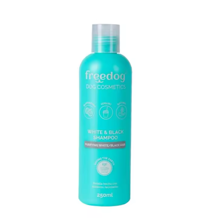 Freedog Cosmetics white and black shampoo champú perros blancos negros eliminar manchas brillo - 1