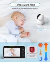 Monitor de Bebe-Pantalla Grande de 5 "with 30 horas de duración de la Katería-Control Remoto Pan-Tilt-Zoom; Sin WiFi, Bidireccional Audio, Visión Nocturna, Temperatures, monitor de Bebe de Largo Distancia de 960 pies con Cámara y audio - details 12