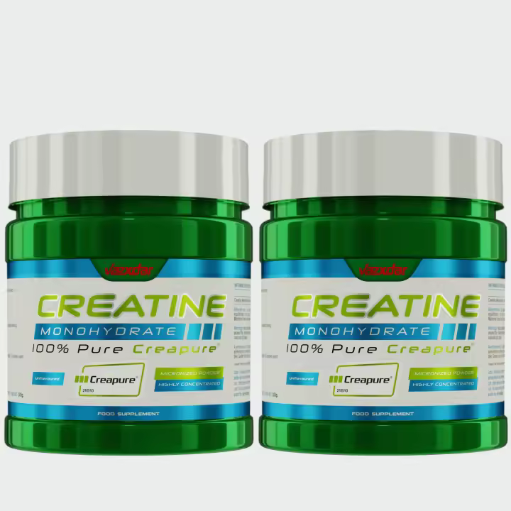 Creatina Creapure - Vaexdar Supplements - 600 gr (2 Botes) - REGALO Toalla Entrenamiento - Creatina Monohidrato Creapure - Mejora el Rendimiento y la Fuerza - Sabor Neutro - 1