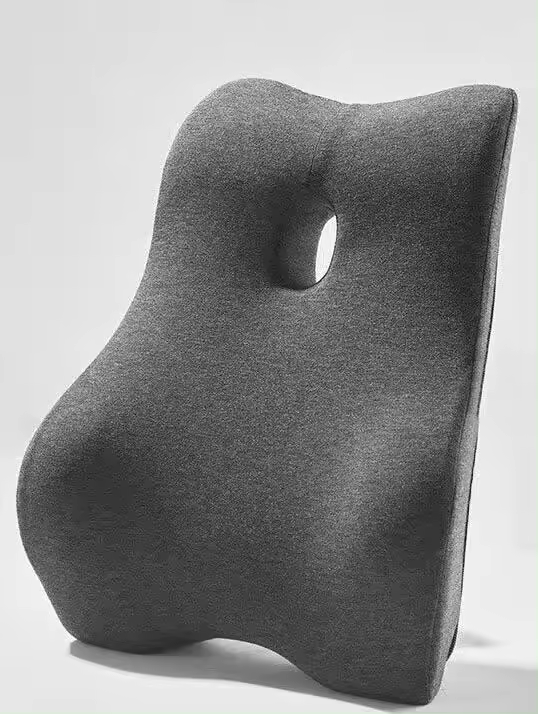 Almohada De Cintura Ergonómica Para Oficina Y Coche Soporte Lumbar De Memoria Con Forma Curva 4D Almohadilla De Cintura De Poliéster 100% Lavable - 1