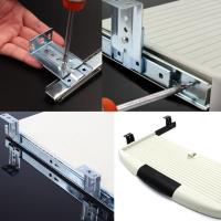 Riel deslizante para bandeja de Cajón de papel de estritorio con rodillo de bolas de 14 pulgadas, extensión de 3/4, ajustable, de Maple, de metal, de alta capacidad en libras, para montaje lateral y suites - details 4