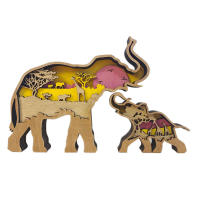 Wolf Totem Decorativo De Madera Vacío Navidad Animal Creatividad Adorno De Escritorio Para Coche Decoración LED Para Sala De Estar - details 19