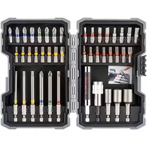 Bosch Profesional Set de 43 Puntas para atornillar y Llaves de Vaso Accesorios para Taladro, 14 EU - 1