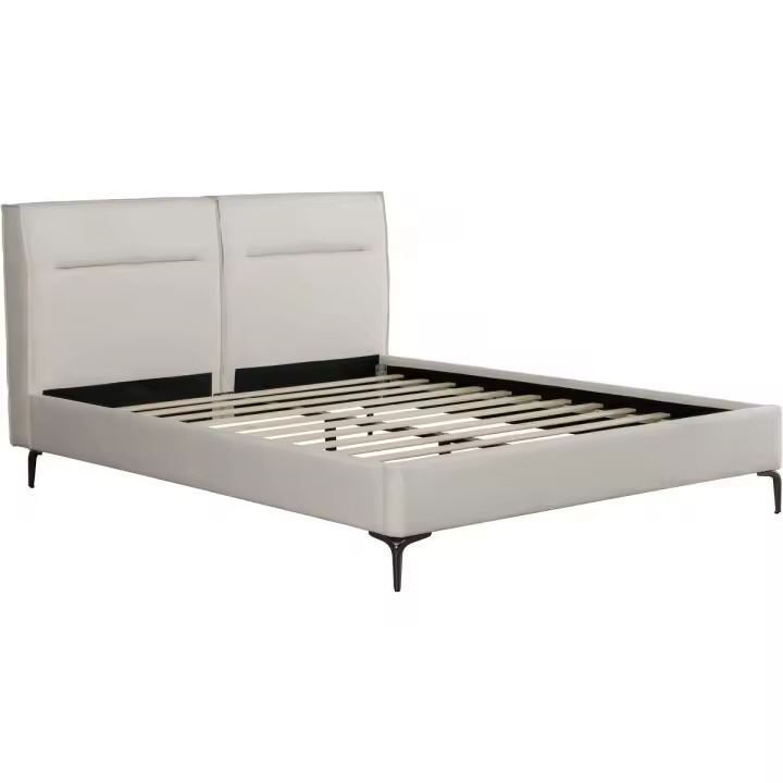 Cama doble de tela de diseño &lt;&gt; - 180 x 200 cm - Beis - 1