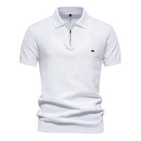 POLO de punto con solapa para hombre, versátil, Color sólido Simple, manga corta, talla europea, novedad de verano 2024 - details 5