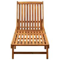 vidaXL Tumbona de madera maciza de acacia Marrón, Gris, Sillas de Exterior Ideal para jardín, playa, piscina, terraza Tumbona Piscina Tumbonas Playa Tumbonas Jardín Exterior - details 1
