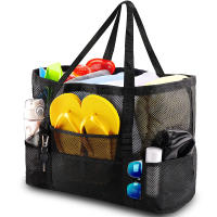 Mesh Beach Bag Waterproof Sandproof - Large Tote Pool Bag for Women Vacation Essentials Beach Accessories - details 1