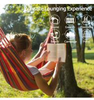 Hamacas De Algodón De Lona WESTTUNE Para Exteriores Soporte De Carga Hasta 200kg Para Camping Jardín Patio Atrio - details 7