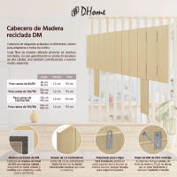 DHOME Cabecero de Madera reciclada DM Estilo Palet Vertical con Patas Cama Palets Herrajes incluidos - details 1