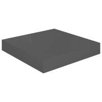 vidaXL Estante flotante de pared MDF 23x23,5x3,8 cm Blanco brillante, negro brillante, gris brillante Mueble Almacenaje Estantería para Oficina, Estudio, Dormitorio Estantería/Librería/ mueble de Almacenamiento - details 2