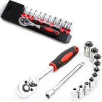 Herramienta de Mano Kit de Reparación de Autos Herramientas Mecánicas Universales de 3/8'' 1/2'' 1/4'' DR Set de Enchufes para Reparación en Casa - details 18