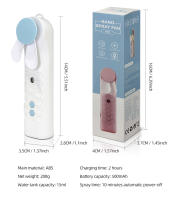 Ventilador De Mano Portátil 2 En 1 Humidificador Recargable USB Sprayer De Agua Ventilador De Aire Acondicionado Para Frescar El Rostro - details 7