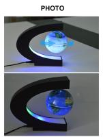 Globo De Impresión 3D Con Levitación Magnética Ornaments Creativos C-Shaped 3 Pulgadas Tecnología De Campo Magnético Ornaments Para Regalo - details 1