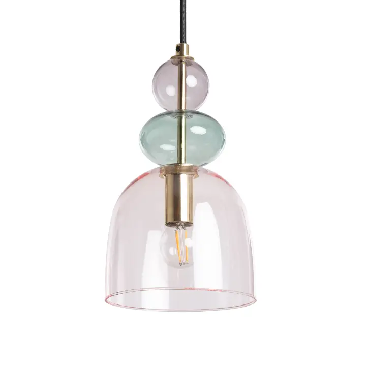 Ledkia Lámpara Colgante Baudelaire Metal y Cristal Diseño Vintage - 1