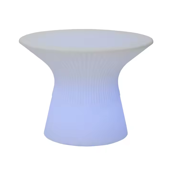 Newgarden - CAPRI Mesa de Centro de 75 cm Redonda con Luz LED RGB y Carga Solar o Batería y Muy Resistente para Exterior e Interior. Incluye Mando a Distancia. Hecha de Polietileno en España - 1