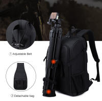 Mochila De Hombros Impermeable Para Fotografía Con Trípode De Video Gran Capacidad Para Cámara DSLR Canon Nikon Sony Pentax Incluye Cubierta De Lluvia - details 11