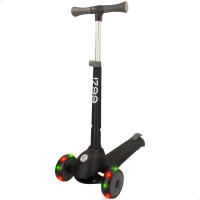 Patinete 3 ruedas negro c/luces y manillar plegable EEZI - details 0