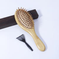 2pcs/set Cepillos De Madera Profesionales Masajeador De Salud Cepillos Con Almohadillas De Bambú Y Limpiadores De Cepillo Para Cabello Real Y Pelucas - details 2