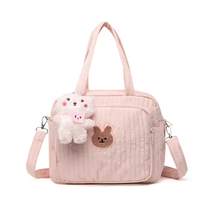 Bolsa De Diaper De Algodón Para Mamá Bolsa De Mano Bonita Organizador De Bebé Caddy De Pañales Bolsa De Maternidad Para Niños - 1