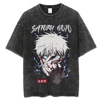 Camiseta De Anime Harajuku Verano 100% Algodón Manga Corta Sobredimensionada Vintage Streetwear Para Hombres - details 5