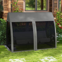 Outsunny Balancín de Jardín de 3 Plazas Convertible en Cama Columpio Jardín Exterior con Mosquitera Estructura de Metal Carga 300 kg 240x140x197 cm - details 1