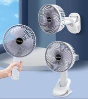 Ventilador portátil Ventilador eléctrico de 3 pies Ventilador eléctrico de 3 pies USB Ventilador de enfriamiento de circulación de clip recargable, ventilador de mesa convertible y clip, - details 2