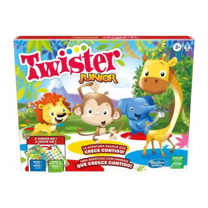 Twister Junior Hasbro - Juego de Equilibrio para Niños - 2 Niveles - Desarrollo de Movimiento y Equilibrio - 1