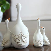 Estatua De Resina De Pato Perfecta Para Manualidades Patrón De Pato Madre Y Hijo Decoración Para Armario Sala De Estar Estilo Pastoral - details 3