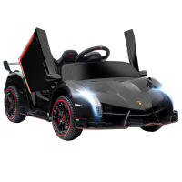 HOMCOM Coche Eléctrico Lamborghini para Niños de 3 a 6 Años Coche de Batería 12V Velocidad Max.7 km/h Puerta de Tijera con Control Remoto MP3 Luces y Cinturón de Seguridad 111x61x45 cm - details 0