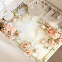 Carpetas Florales 3D Para Decoración De Sala De Estar Y Dormitorio Alfombra Antideslizante Lavable Para Mesa De Café Sofá Y Piso Del Hogar - details 4