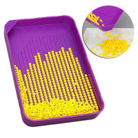 Tazón De Diamantes Para Pintura Grande Capacidad DIY Mosaico Artesanías 5D Herramienta De Plástico Morado Para Manualidades - details 3