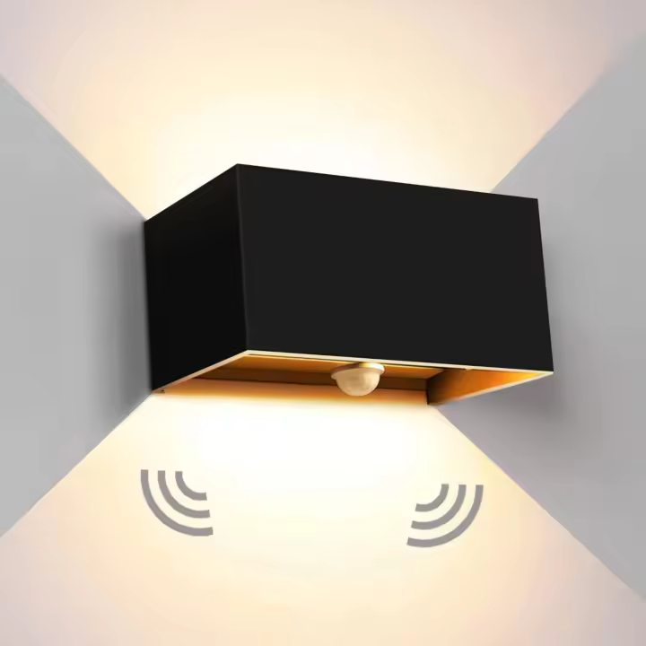 Lámpara De Pared Exterior LED 24W Con Sensor De Movimiento Negro/Blanco IP65 Impermeable Iluminación Ajustable Para Interior Y Exterior Luz De Porche Moderna Sin Certificación - 1