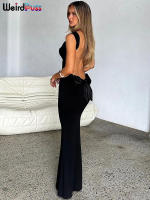 Vestido De Vacaciones Nibber Con Cuello Cuadrado Y Espalda Descubierta Para Mujer Sin Mangas Decorado Con Lazo Vestido Sexy De Fiesta En La Playa Vestido De Cuerpo Entero De Polyester Y Spandex - details 27
