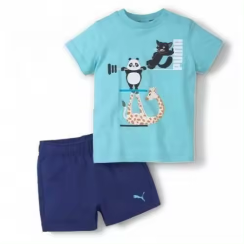 Puma Conjunto Bebé Algodón RBE Casual Verde/Azul - 1
