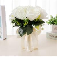 Bouquet De Novia Artificial De Rosa Silken En Blanco Y Champán Para Damas De Honor Y Fiesta De Boda Decoración De Hogar - details 10