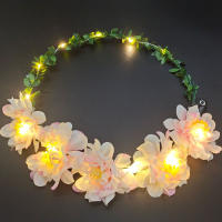Diadema LED Para Mujeres Y Niñas Adorno De Cabeza Brillante Corona De Flores Luminosa Para Fiestas Cumpleaños Y Bodas - details 9