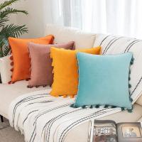 Fundas Para Cojines Negros Con Borlas Hechas a Mano 30x50cm 45x45cm 50x50cm De Velours Sólido Para Sofá Sala De Estar Dormitorio - details 7