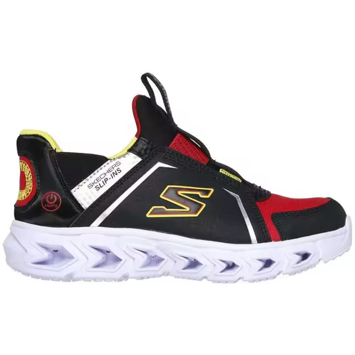 Zapatillas Skechers Hypno-Flash 2.0 - Slip-Ins Br Niño Negro/Rojo - 1